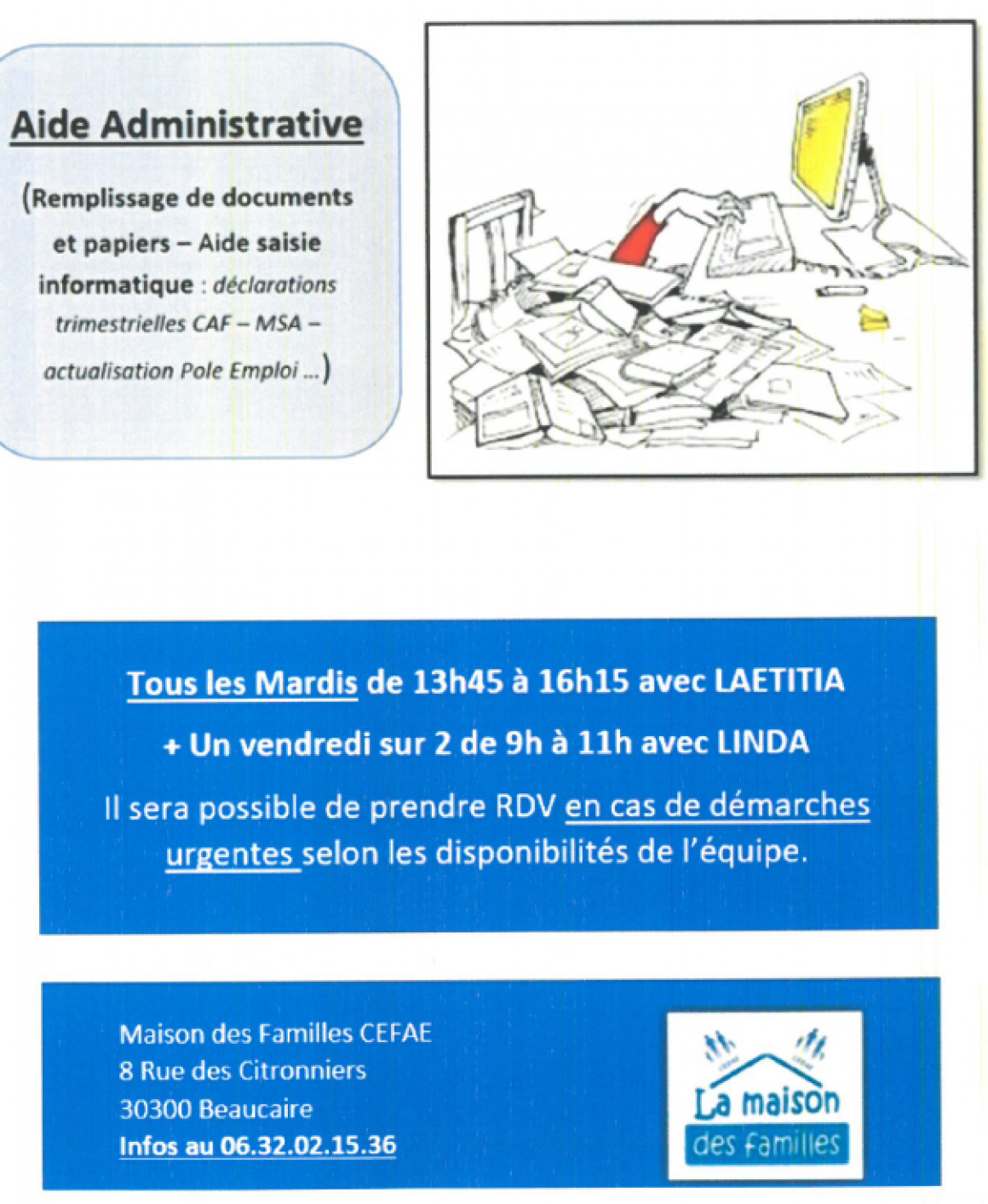 La Maison des Familles - Aide administrative